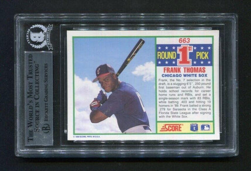 1990 Score Frank Thomas #663 BGS Rookie Baseball Card - RSA