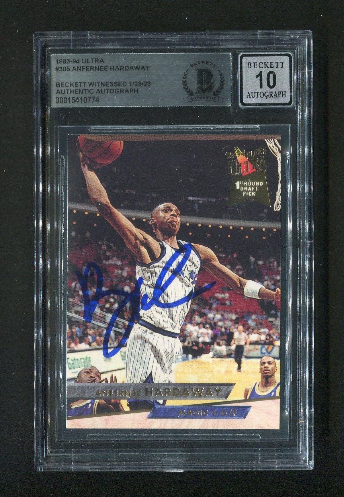 1993-94 Ultra #305 Anfernee Penny Hardaway BGS 10 Autograph Signed