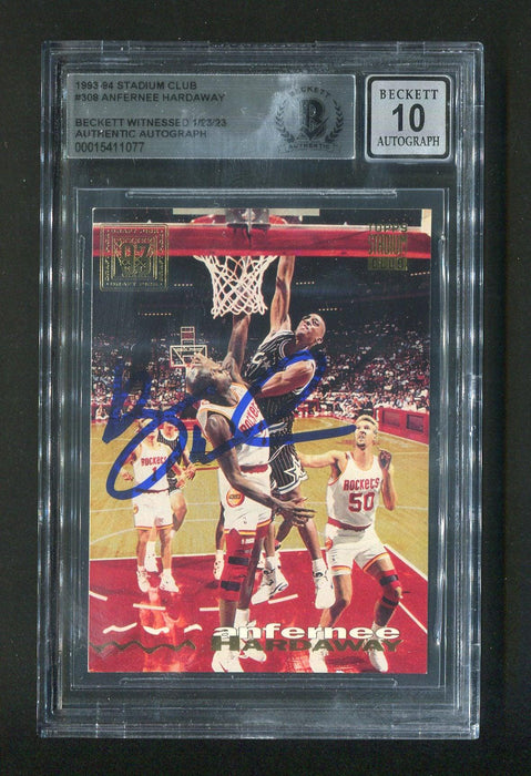 1993-94 Stadium Club #308 Anfernee Penny Hardaway BGS 10 Autograph Signed Rookie Card - RSA