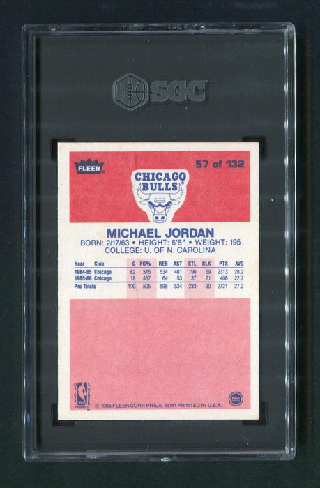 1986-87 Fleer #58 Michael Jordan Chicago Bulls SGC 7 Rookie Basketball Card - RSA