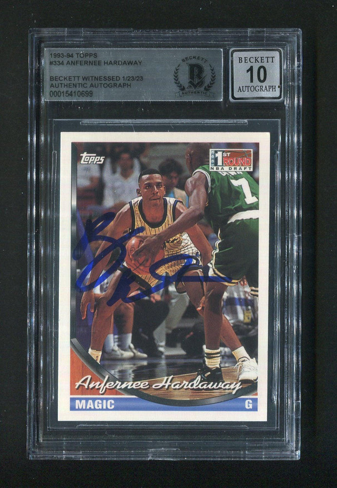 1993-94 Topps #334 Anfernee Penny Hardaway BGS 10 Autograph Signed Rookie Card - RSA