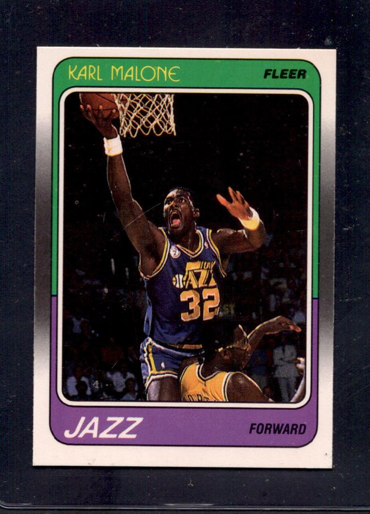 1988-89 Fleer #114 Karl Malone Utah Jazz Basketball Cards - RSA