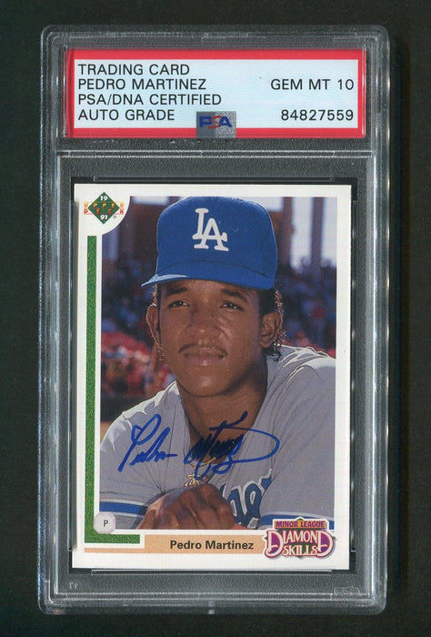 1991 Upper Deck #2F Pedro Martinez PSA 10 GEM MINT AUTO GRADE Signed Rookie Card - RSA