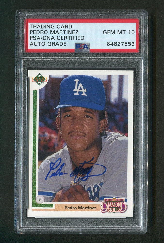 1991 Upper Deck #2F Pedro Martinez PSA 10 GEM MINT AUTO GRADE Signed Rookie Card - RSA