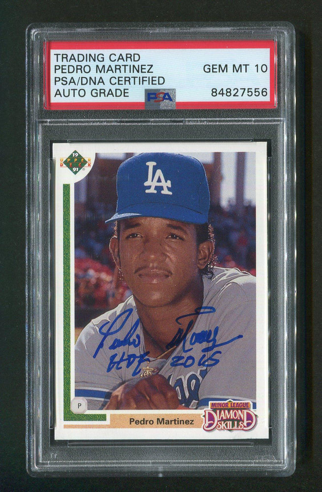 1991 Upper Deck #2F Pedro Martinez Signed Rookie HOF 2015 Card - RSA
