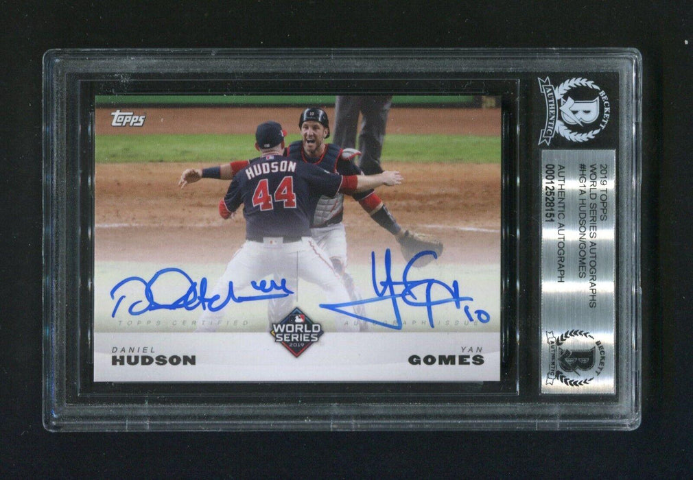 2019 Topps Daniel Hudson/Ryan Gomes #HG1A BGS World Series Signed Autographs Baseball Card - RSA