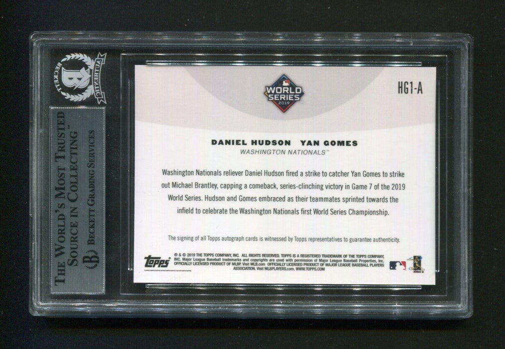 2019 Topps Daniel Hudson/Ryan Gomes #HG1A BGS World Series Signed Autographs Baseball Card - RSA