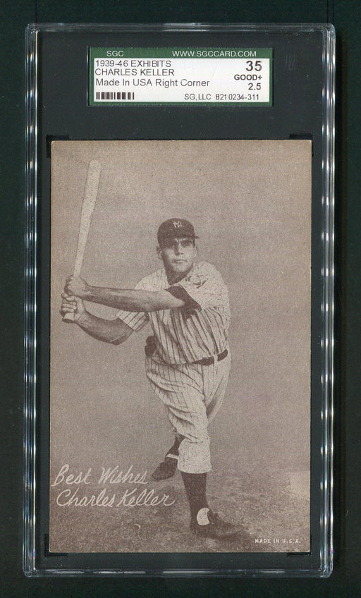 1939-46 Exhibits Charles Keller Yankees SGC 35 Baseball Card - RSA