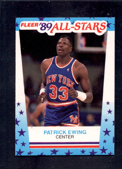 1989-90 Fleer #7 Patrick Ewing New York Knicks Sticker Basketball Cards - RSA