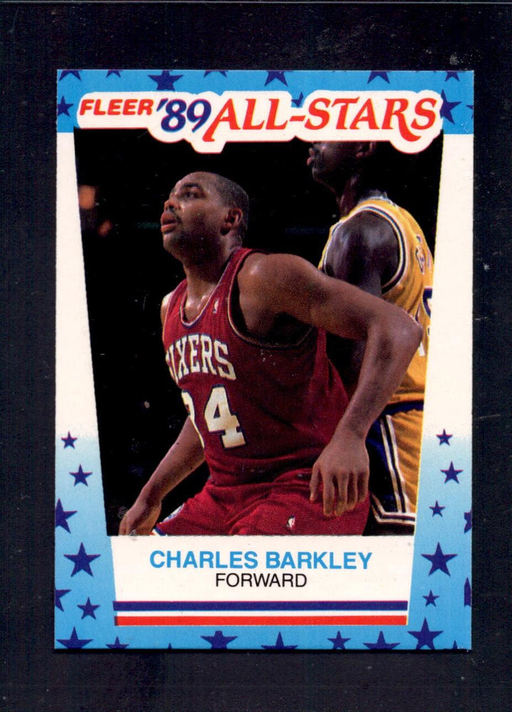1989-90 Fleer #4 Charles Barkley Philadelphia 76ers Sticker Basketball Cards - RSA