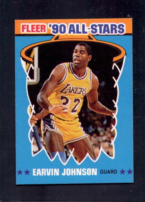 1990-91 Fleer #4 Magic Johnson Los Angeles Lakers All-Star Basketball Cards - RSA