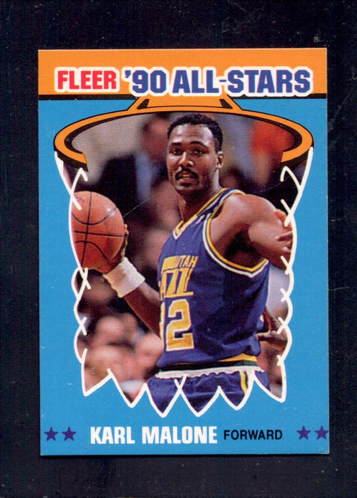 1990-91 Fleer #7 Karl Malone Utah Jazz All-Star Basketball Cards - RSA