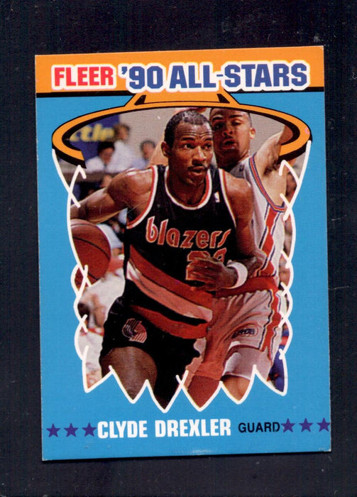 1990-91 Fleer #11 Clyde Drexler Portland Trail Blazers All-Star Basketball Cards - RSA