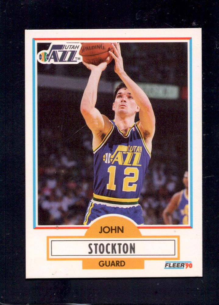 1990-91 Fleer #189 John Stockton Utah Jazz Basketball Cards - RSA