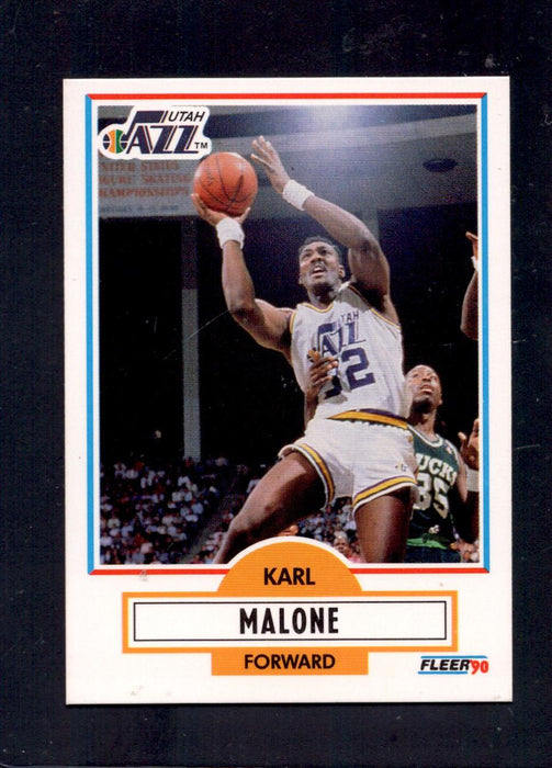 1990-91 Fleer #188 Karl Malone Utah Jazz Basketball Cards - RSA