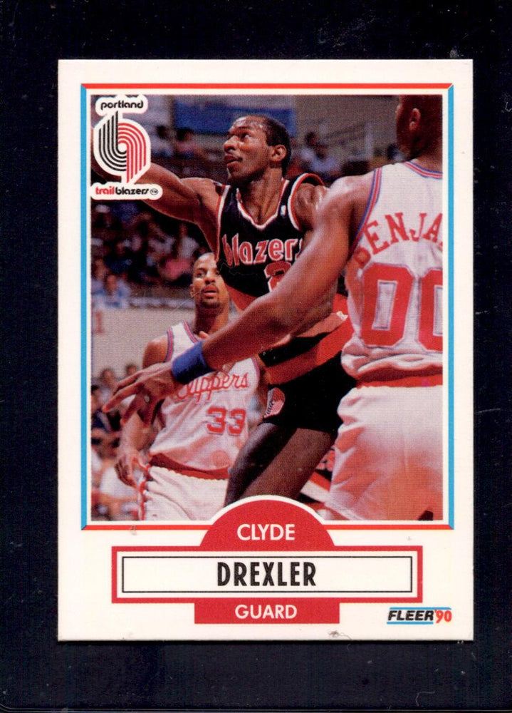1990-91 Fleer #154 Clyde Drexler Portland Trail Blazers Basketball Cards - RSA