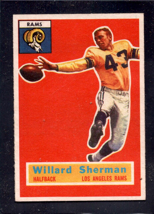 1956 Topps #66 Willard Sherman Rams Rookie Football Card - RSA
