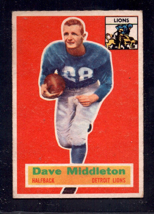 1956 Topps #68 Dave Middleton Lions Rookie Football Card - RSA