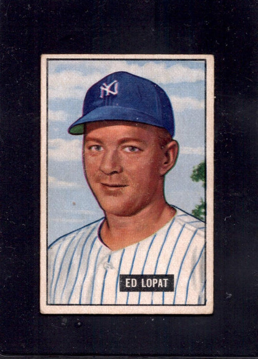 1951 Ed Eddie Lopat Bowman #218 Yankees Baseball Card - RSA