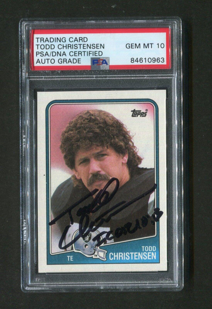 1988 Topps Todd Christensen #330 PSA/DNA Certified 10 Signed Football Card - RSA