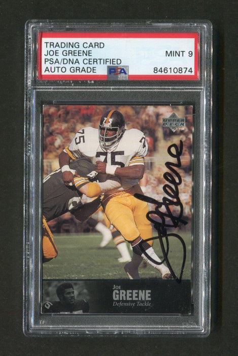 1997 Upper Deck Joe Greene #35 PSA/DNA Certified MINT 9 Signed Football Card - RSA