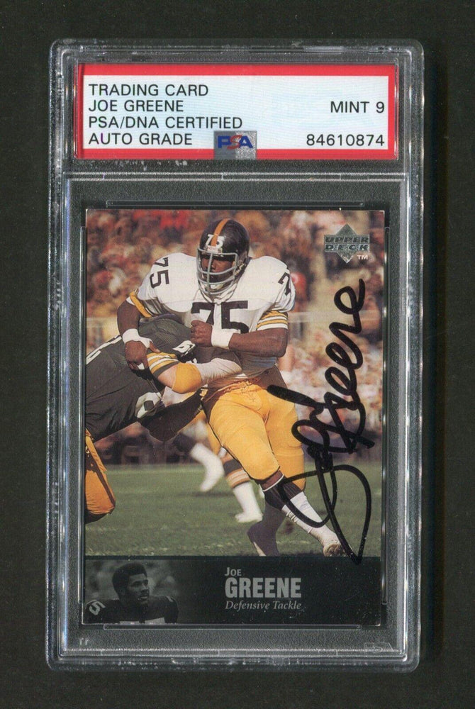 1997 Upper Deck Joe Greene #35 PSA/DNA Certified MINT 9 Signed Football Card - RSA