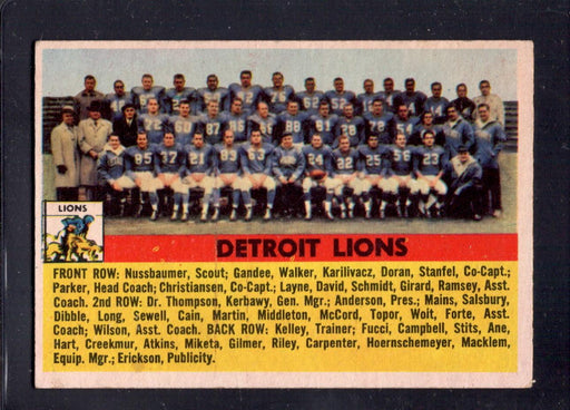 1956 Topps #92 Lions Team Photo Football Card - RSA