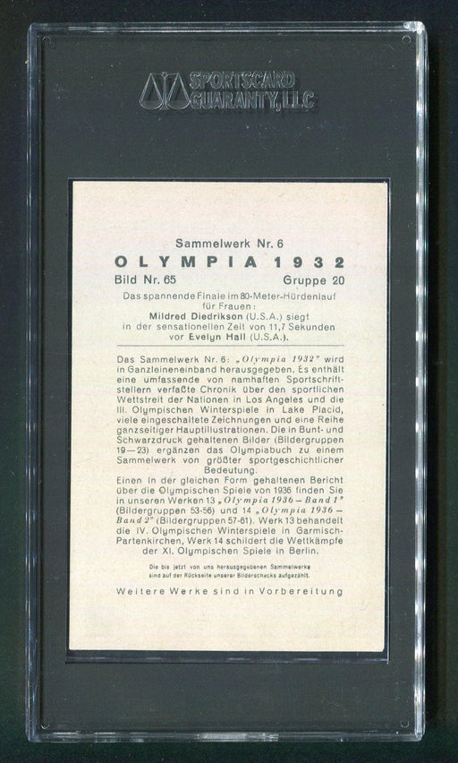1936 Reemstma #65 Babe Diecrikson/Hall SGC 4.5 NR. 6 Olympics Card - RSA