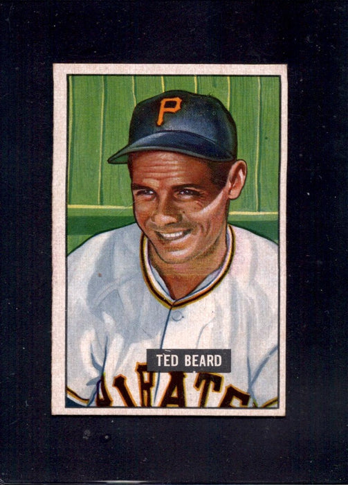 1951 Ted Beard Bowman #308 Pirates Rookie Baseball Card - RSA