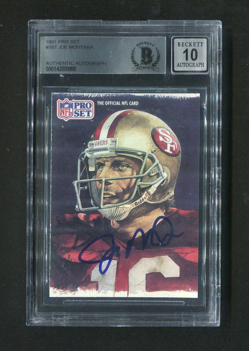 1991 Pro Set Joe Montana #387 BGS 10 Autograph Signed Football