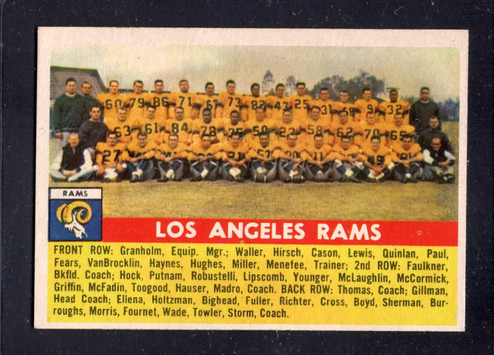1956 Topps #114 Rams Team Photo Football Card - RSA