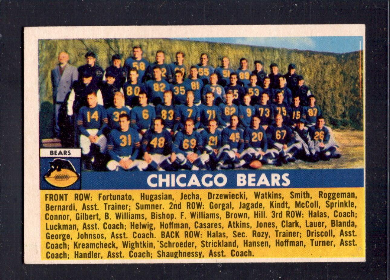1956 Topps #119 Bears Team Photo Football Card - RSA