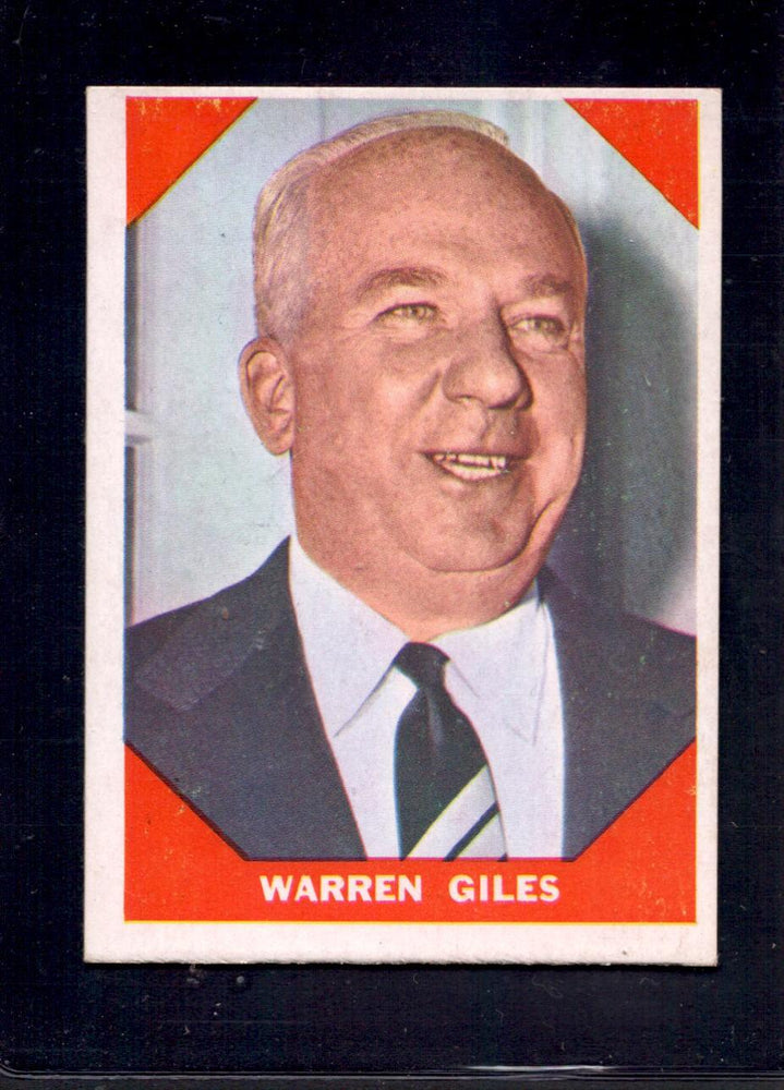 1960 Warren Giles Fleer Baseball Greats #73 Baseball Card - RSA