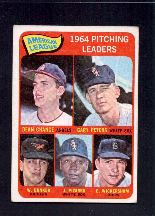 1965 Dean Chance Topps #9 1964 AL Pitching Leaders Baseball Card - RSA