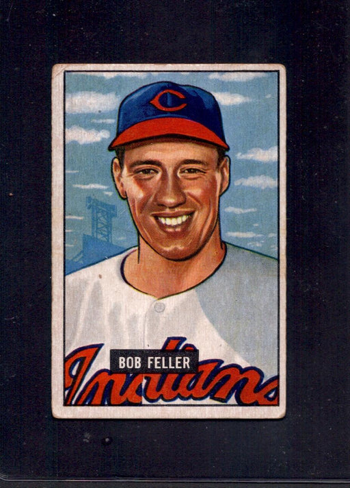 1951 Bob Feller Bowman #30 Indians Baseball Card - RSA