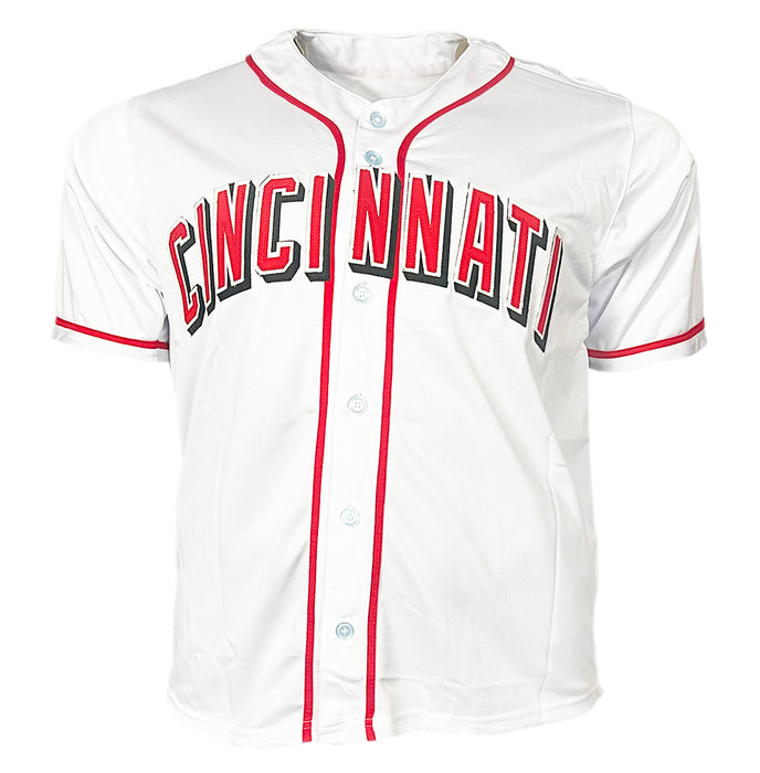 Jonathan India Signed 21 NL ROY Inscription Cincinnati White Baseball Jersey (PSA)