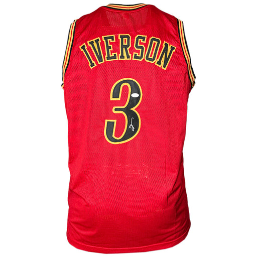 Allen Iverson Signed Philadelphia Red Throwback Basketball Jersey (JSA)