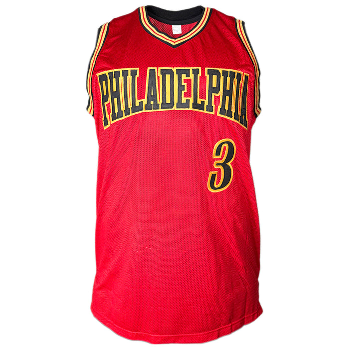 Allen Iverson Signed Philadelphia Red Throwback Basketball Jersey (JSA)