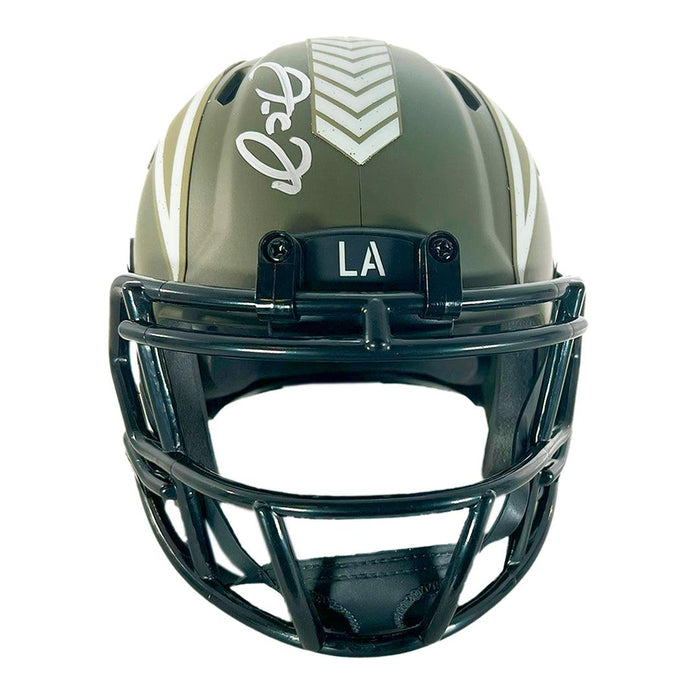 JC Jackson Signed Los Angeles Chargers Salute to Service Speed Mini Football Helmet (JSA) - RSA