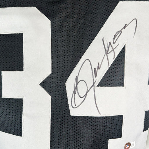 Bo Jackson Signed Oakland Black Football Jersey (Beckett)