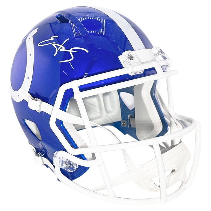 Edgerrin James Signed Indianapolis Colts Flash Full-Size Replica Football Helmet (JSA)
