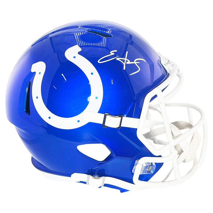 Edgerrin James Signed Indianapolis Colts Flash Full-Size Replica Football Helmet (JSA)