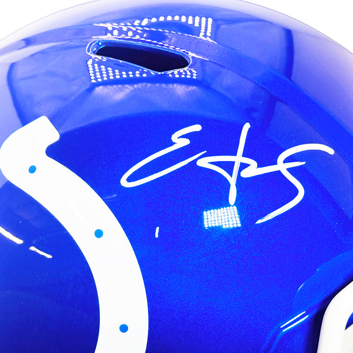 Edgerrin James Signed Indianapolis Colts Flash Full-Size Replica Football Helmet (JSA)