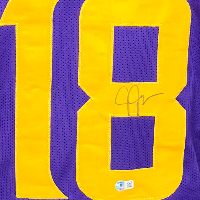 Justin Jefferson Signed Minnesota Color Rush Football Jersey (Beckett)
