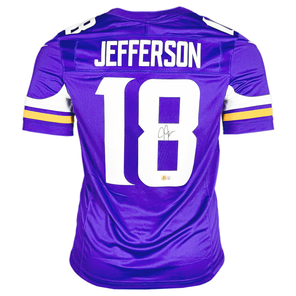 Justin Jefferson Signed Authentic Minnesota Vikings Purple Football Jersey (Beckett)