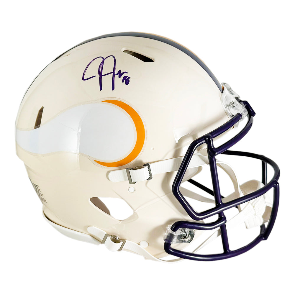 Justin Jefferson Signed Minnesota Vikings Authentic Retro Speed Full-Size Football Helmet (Beckett)