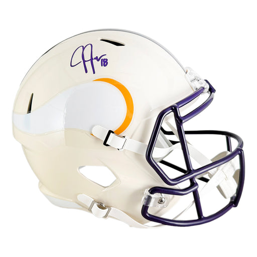 Justin Jefferson Signed Minnesota Vikings Retro Speed Full-Size Replica Football Helmet (Beckett)