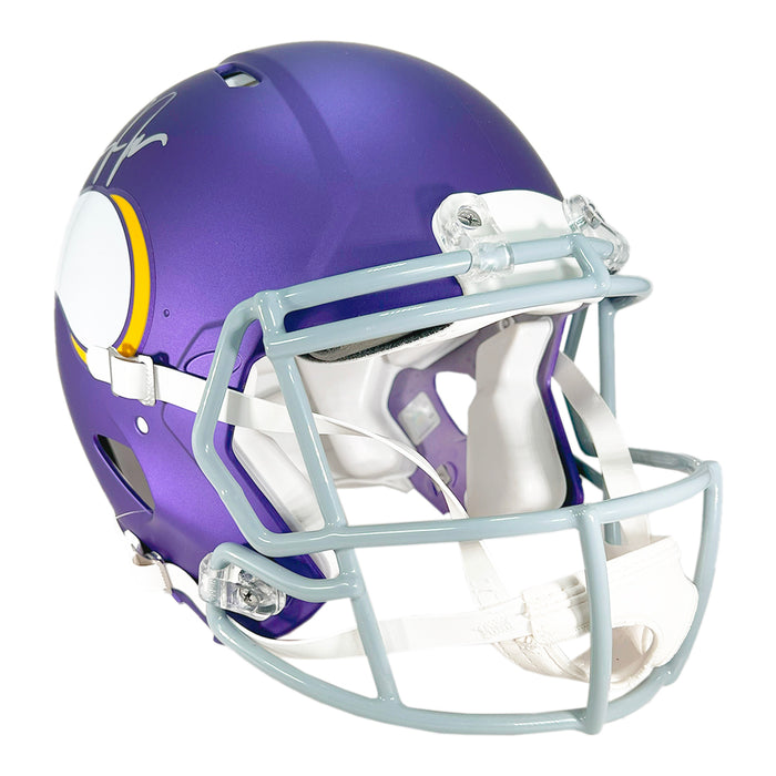 Justin Jefferson Signed Minnesota Vikings Authentic Tribute Speed Full-Size Football Helmet (Beckett)