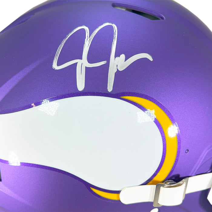 Justin Jefferson Signed Minnesota Vikings Authentic Tribute Speed Full-Size Football Helmet (Beckett)