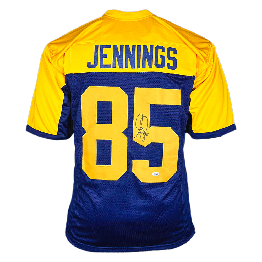 Greg Jennings Signed Green Bay Throwback Football Jersey (JSA)